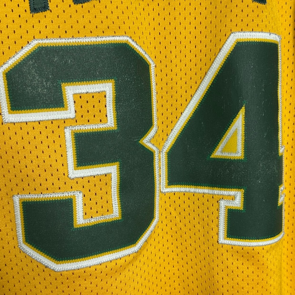 Vintage Nike Ray Allen Seattle Sonics Jersey Yellow Mens Large NBA 34 Mesh - Picture 3 of 5
